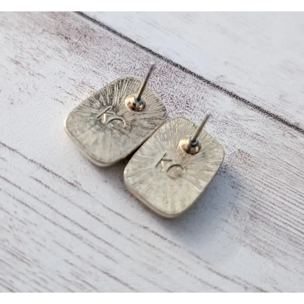 Vintage Earrings for Pierced Ears Signed KC Unusual